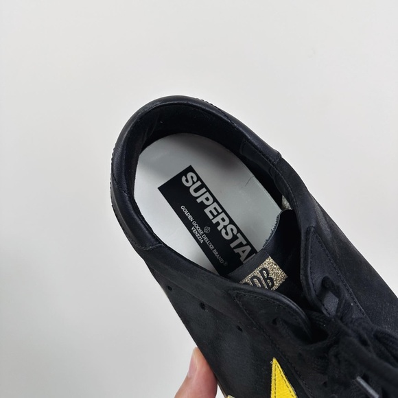 Golden Goose GGDB Superstar Nabuk Sneaker - Black/Yellow Star - Picture 3 of 9